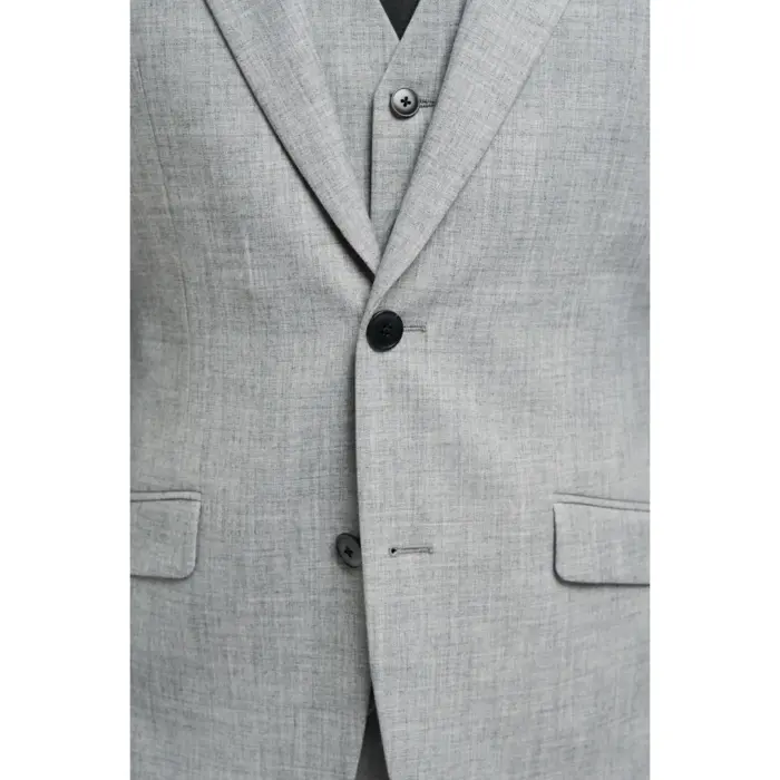 Men's Suit Grey 3 Piece Tailored Fit Formal Classic Gent Dress - Image 5