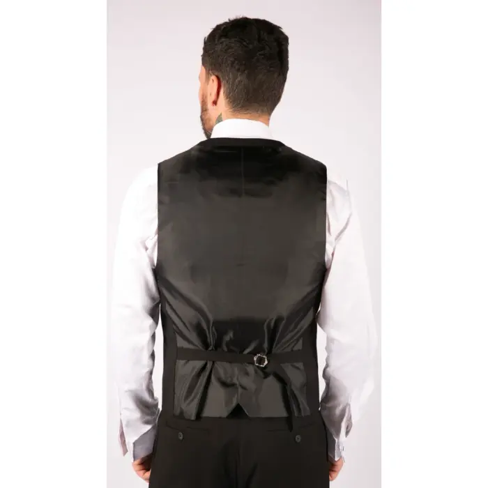 Mens Black 3 Piece Suit Classic Short Regular Long Smart Formal Tailored Fit - Image 6