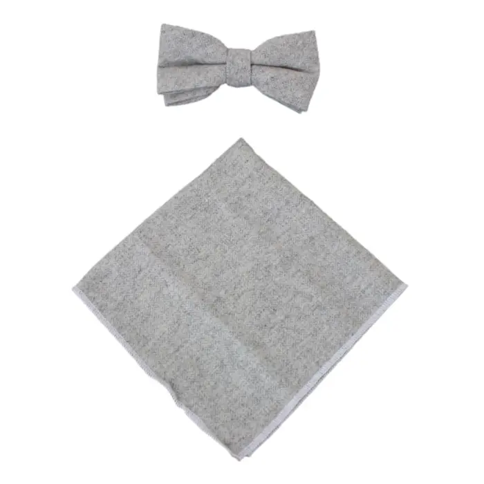 Mens Herringbone Tweed Check Bow Tie Hanky Retro Vintage Classic Blinders - Image 9
