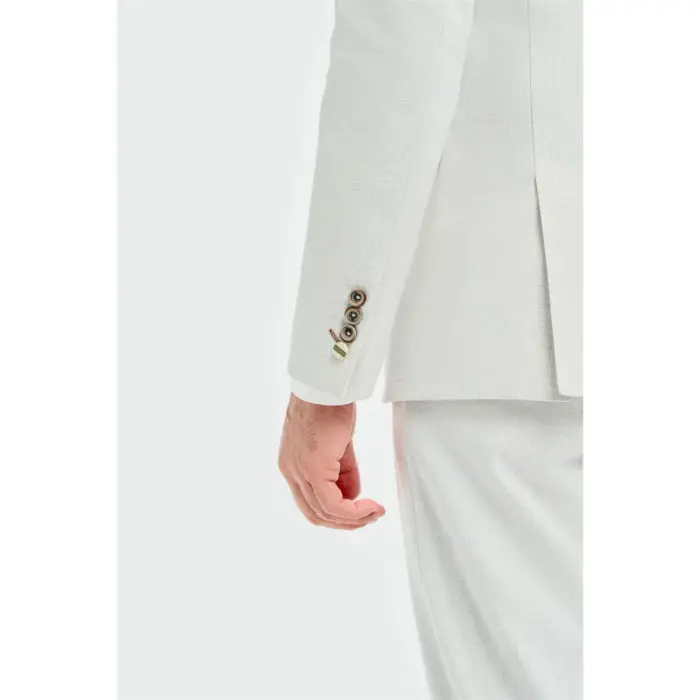 Men's Suit 3 Piece Grey Tailored Fit Wedding Prom Classic - Image 4