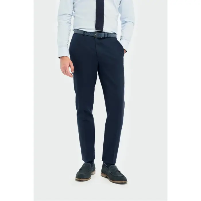 Men's Suit 3 Piece Navy Tailored Fit Wedding Prom Classic - Image 6