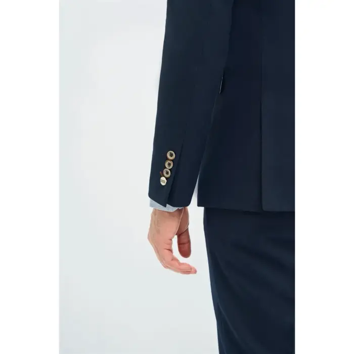 Men's Suit 3 Piece Navy Tailored Fit Wedding Prom Classic - Image 3