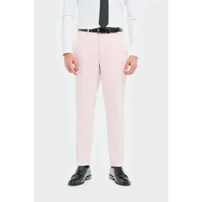 Men's Suit 3 Piece Pink Tailored Fit Wedding Prom Classic - Image 7
