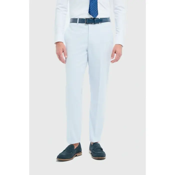 Men's Suit 3 Piece Sky Blue Tailored Fit Wedding Prom Classic - Image 6