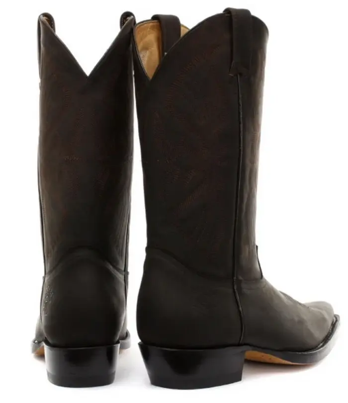 Mens Cowboy Boots Pointed Black Brown Grinders Louisiana Real Leather Western Cuban - Image 12