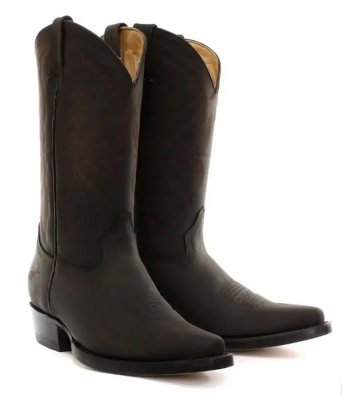 Mens Cowboy Boots Pointed Black Brown Grinders Louisiana Real Leather Western Cuban - Image 11