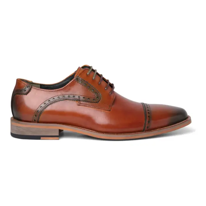 Jenson - Men's Brown Leather Lace Up Oxford Shoes - Image 1