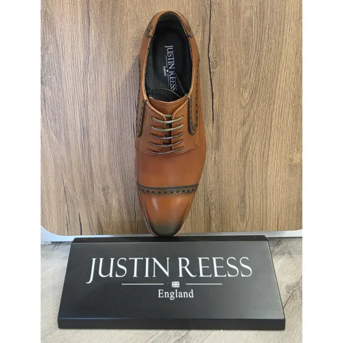 Jenson - Men's Brown Leather Lace Up Oxford Shoes - Image 4