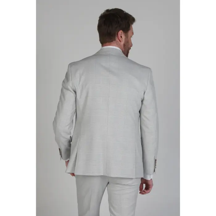 Mark - Men's Beige Check Blazer Classic Elegant - Image 2