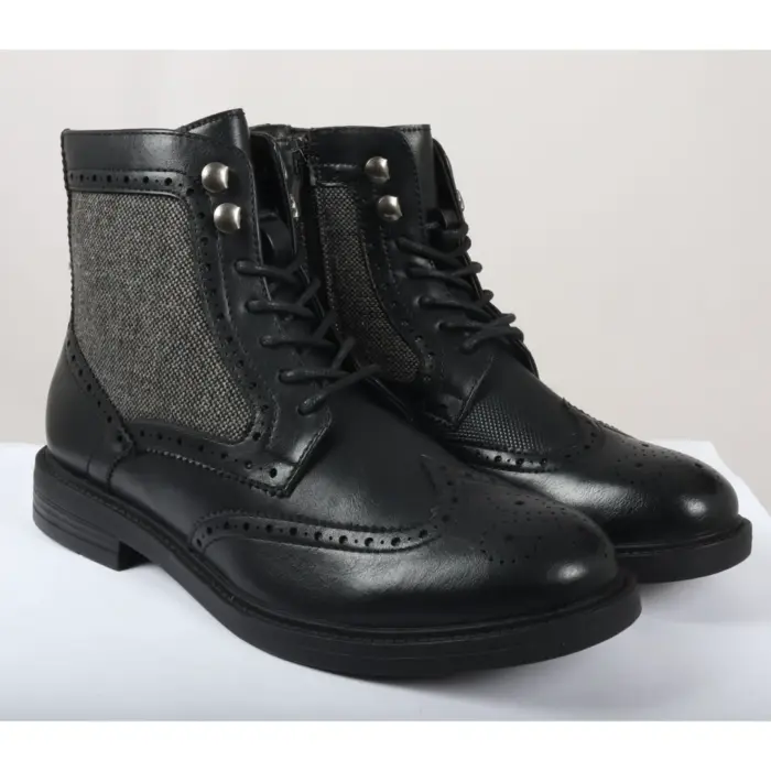 Men's Brogue Boots Lace Up Smart Formal Ankle Boot - Image 3