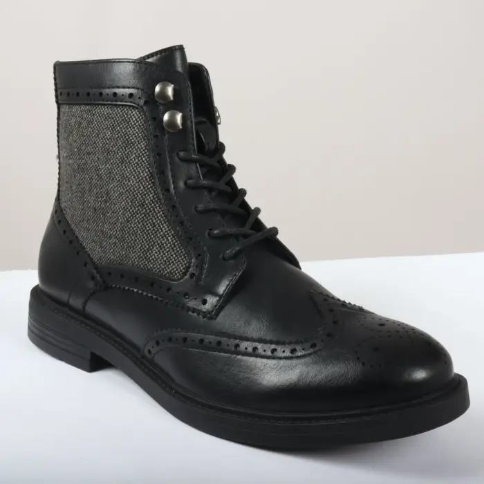 Men's Brogue Boots Lace Up Smart Formal Ankle Boot - Image 1