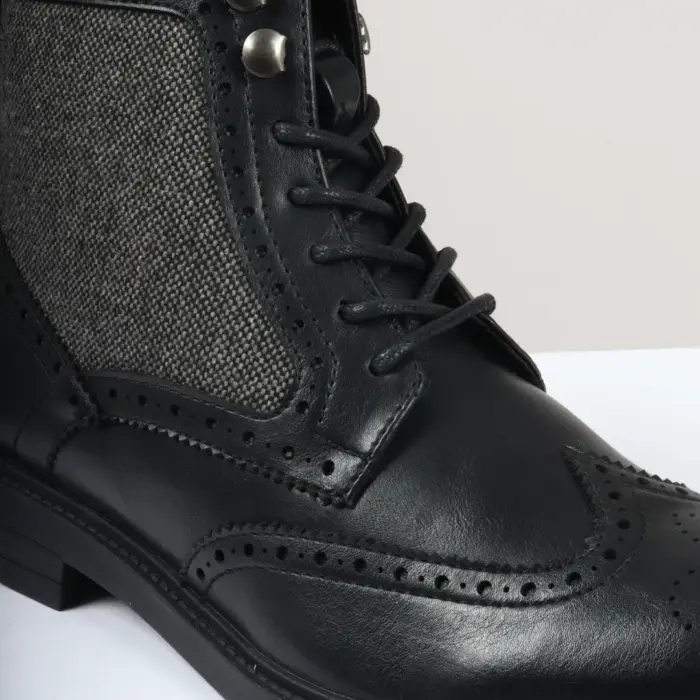 Men's Brogue Boots Lace Up Smart Formal Ankle Boot - Image 4