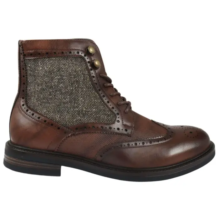 Men's Brogue Boots Lace Up Smart Formal Ankle Boot - Image 8
