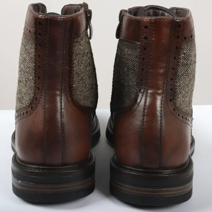 Men's Brogue Boots Lace Up Smart Formal Ankle Boot - Image 11