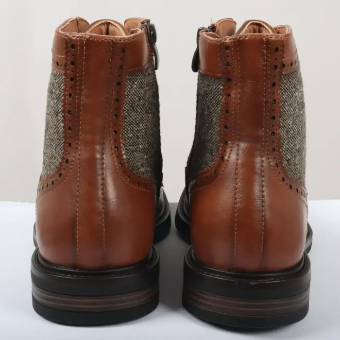 Men's Brogue Boots Lace Up Smart Formal Ankle Boot - Image 17