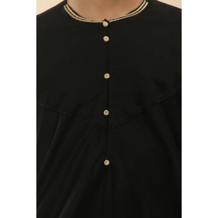 Boy's Thobe Emirati Omani Jubba Islamic Clothing Muslim Kaftan Eid Robe Arab Gold Embroidery - Image 5