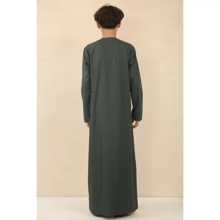 Boy's Thobe Emirati Omani Jubba Islamic Clothing Muslim Kaftan Eid Robe Arab Gold Embroidery - Image 21