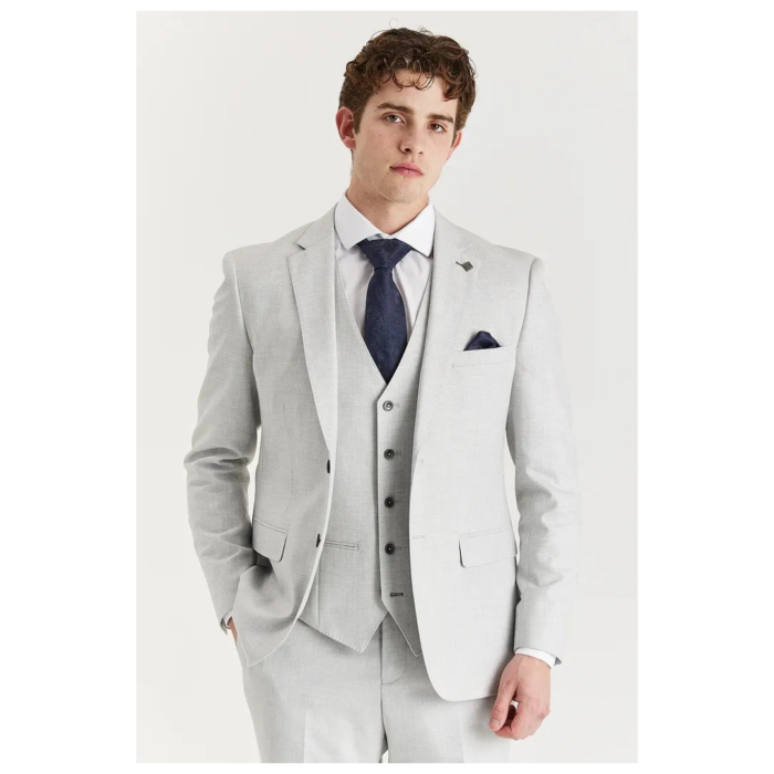 Belmont - Men's Silver Tailored Fit Blazer - Image 1