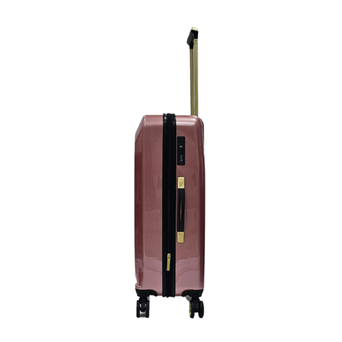 Floral Suitcase 4 Wheel Shiny Hard Case Shell Roller Wheels Cabin Small Medium Large Set Carry On Check In - Image 28