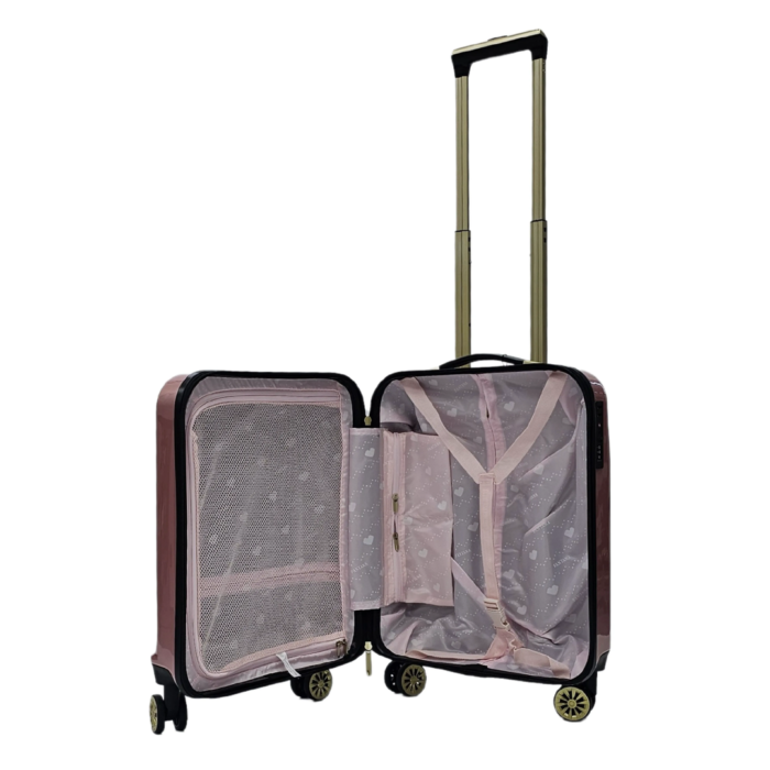 Floral Suitcase 4 Wheel Shiny Hard Case Shell Roller Wheels Cabin Small Medium Large Set Carry On Check In - Image 14