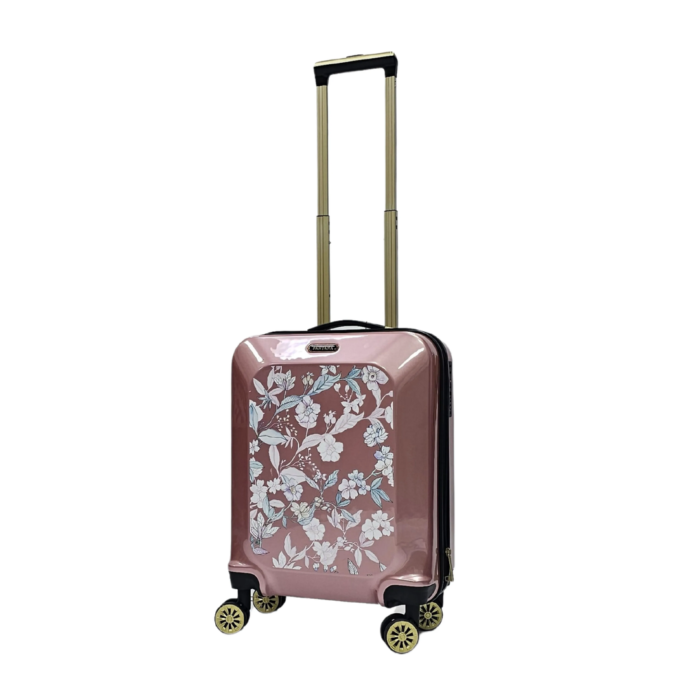 Floral Suitcase 4 Wheel Shiny Hard Case Shell Roller Wheels Cabin Small Medium Large Set Carry On Check In - Image 11