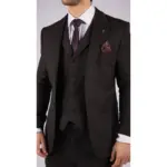 Mens Herringbone Tweed 3 Piece Suit Purple Plum Tailored 1920s Vintage Blinders - Image 5