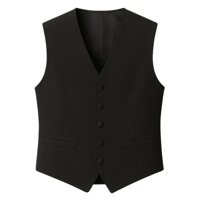 Men's Plain Black Formal Waistcoat - Image 1