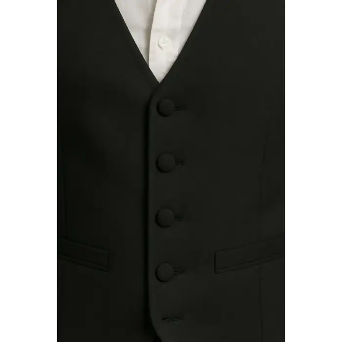 Men's Plain Black Formal Waistcoat - Image 5