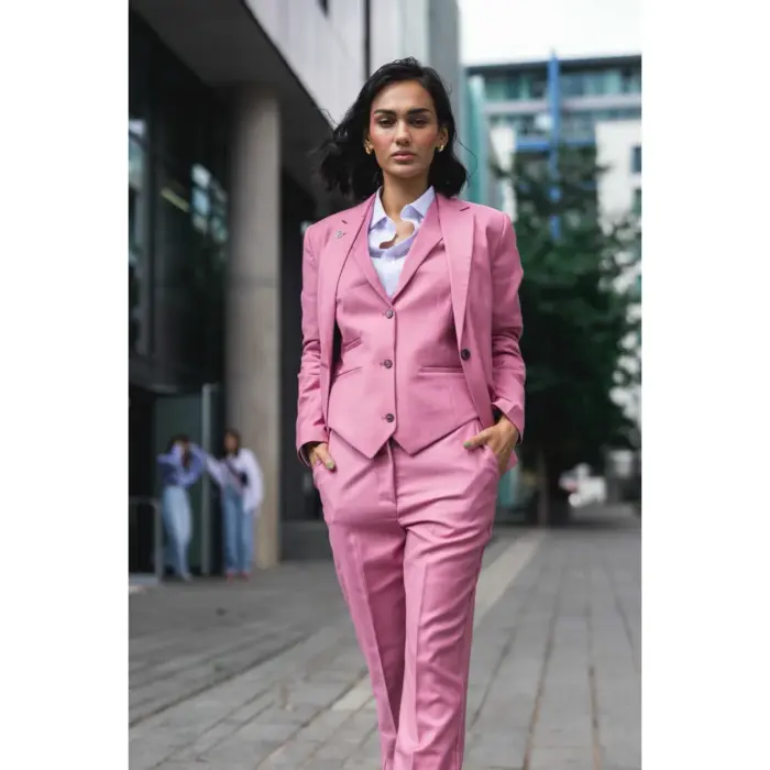 TPW-16 - Women's 3 Piece Plain Pink Suit - Image 2