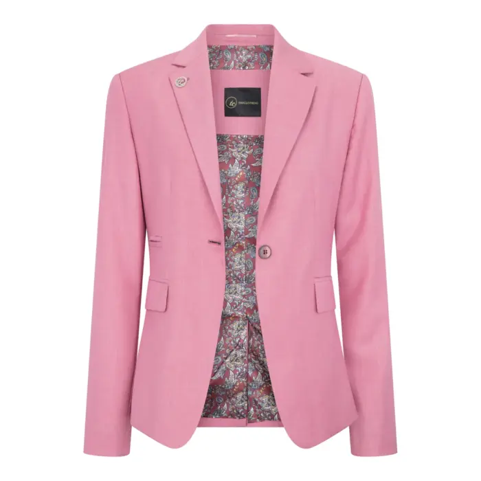 TPW-16 - Women's 3 Piece Plain Pink Suit - Image 3