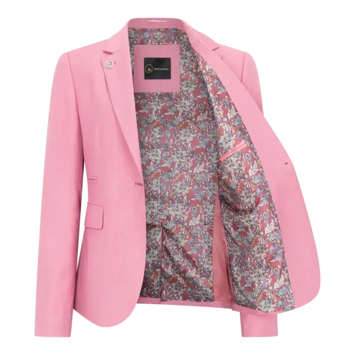 TPW-16 - Women's 3 Piece Plain Pink Suit - Image 4