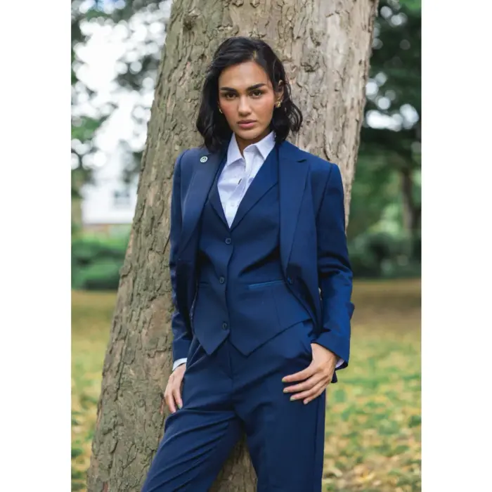 TPW-14 - Women's 3 Piece Plain Navy Blue Suit - Image 2