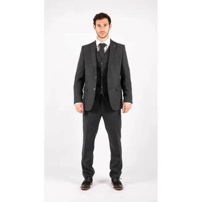 Mens Wool Tweed Suit 3 Piece Authentic 1920s Tailored Fit Classic - Image 2