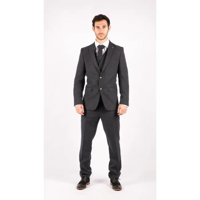 Mens Wool Tweed Suit 3 Piece Authentic 1920s Tailored Fit Classic - Image 3