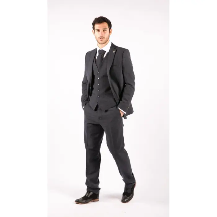 Mens Wool Tweed Suit 3 Piece Authentic 1920s Tailored Fit Classic - Image 4