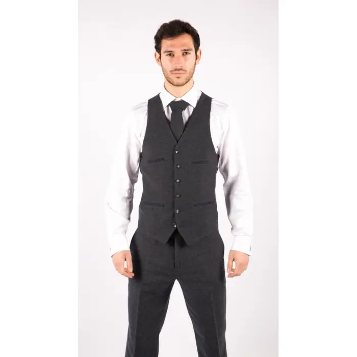 Mens Wool Tweed Suit 3 Piece Authentic 1920s Tailored Fit Classic - Image 5