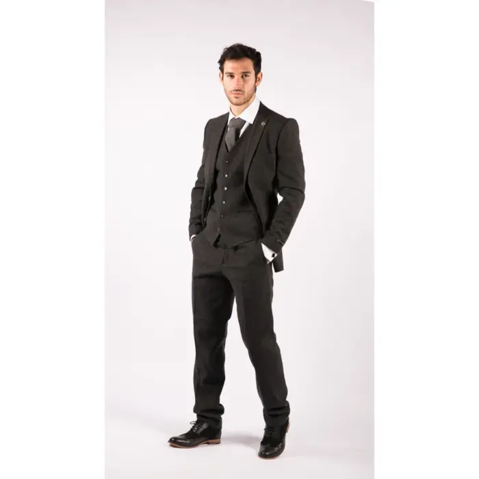 Mens Wool Tweed Suit 3 Piece Authentic 1920s Tailored Fit Classic - Image 4