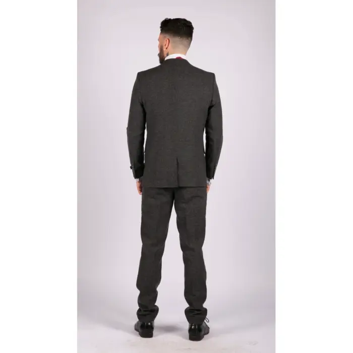 Mens Wool Tweed Suit 3 Piece Authentic 1920s Tailored Fit Classic - Image 7