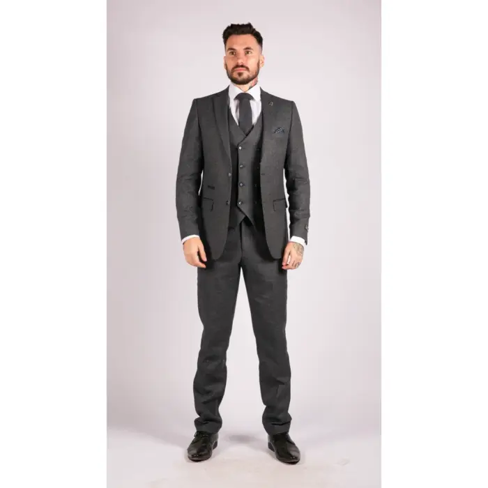 Mens Wool 3 Piece Suit Double Breasted Waistcoat Tweed 1920s - Image 2
