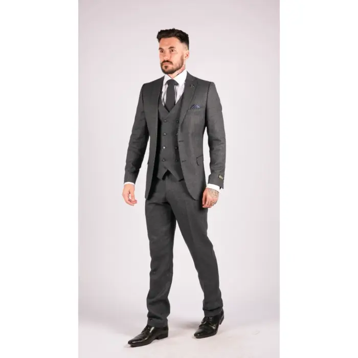 Mens Wool 3 Piece Suit Double Breasted Waistcoat Tweed 1920s - Image 3