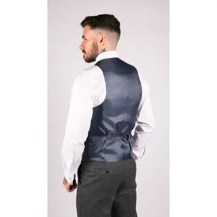 Mens Wool 3 Piece Suit Double Breasted Waistcoat Tweed 1920s - Image 6