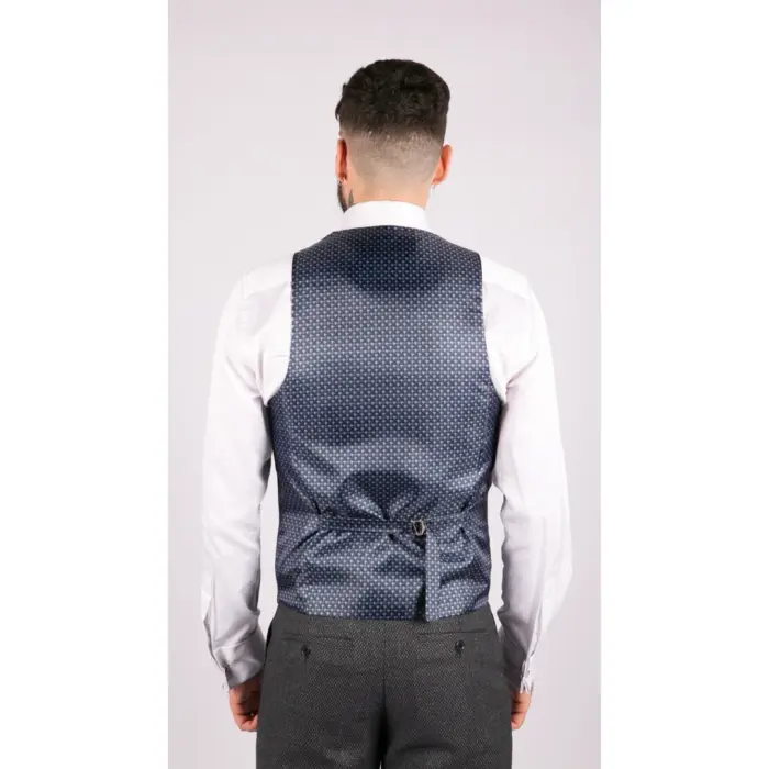 Mens Wool 3 Piece Suit Double Breasted Waistcoat Tweed 1920s - Image 7