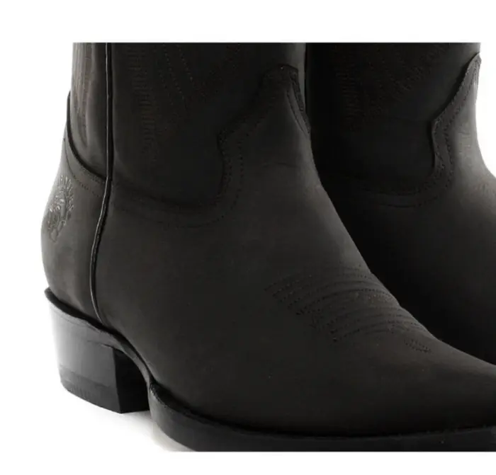Mens Cowboy Boots Pointed Black Brown Grinders Louisiana Real Leather Western Cuban - Image 3