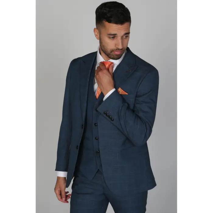 Men's Blazer Green Checked Tailored Fit Formal Suit Jacket - Image 2
