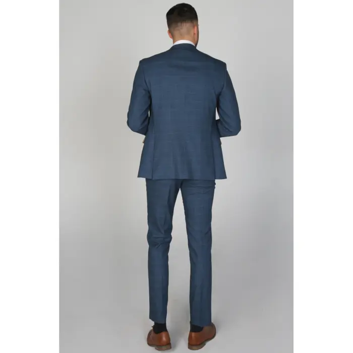 Men's Blazer Green Checked Tailored Fit Formal Suit Jacket - Image 4