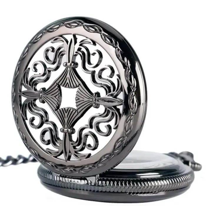 Mechanical Skeleton Antique Brass Vintage Pocket Watch - Image 1