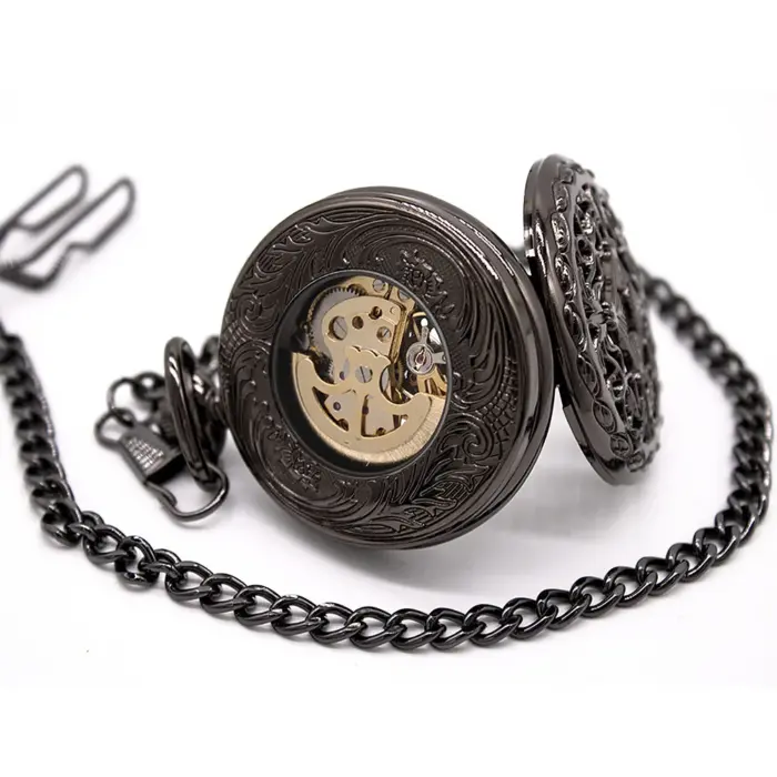 Mechanical Skeleton Antique Brass Vintage Pocket Watch - Image 3