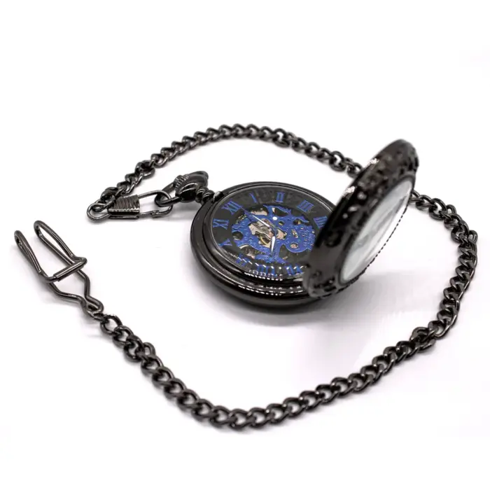 Mechanical Skeleton Half Hunter Vintage Pocket Watch - Image 2