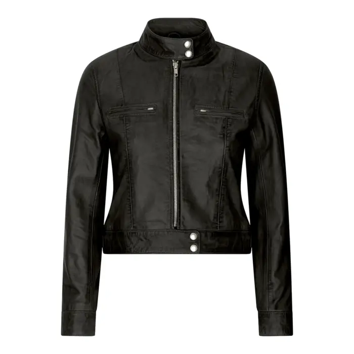 Women's Leather Moto Biker Jacket - Image 1