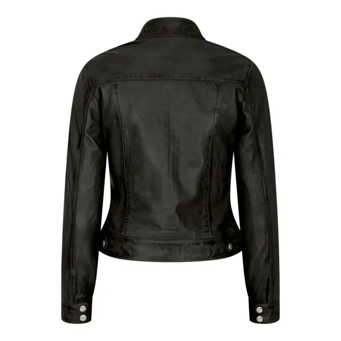 Women's Leather Moto Biker Jacket - Image 4